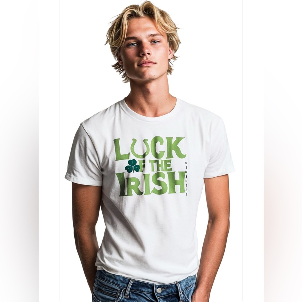 St. Patrick’s Day
Short sleeve white classic‎ 
lucky unisex T-shirt